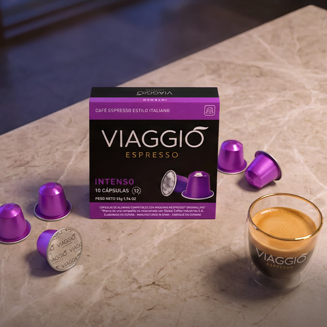 Cápsulas Compatibles con Nespresso® Viaggio Espresso Intenso