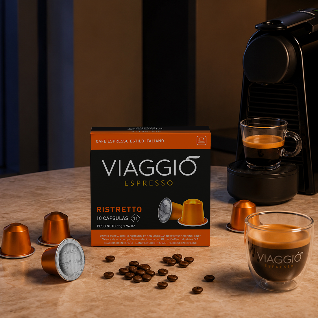 Cápsulas Compatibles con Nespresso® Viaggio Ristretto