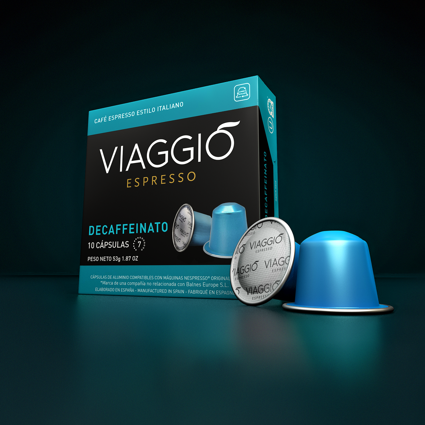 Cápsulas Compatibles con Nespresso® Viaggio Decaffeinato