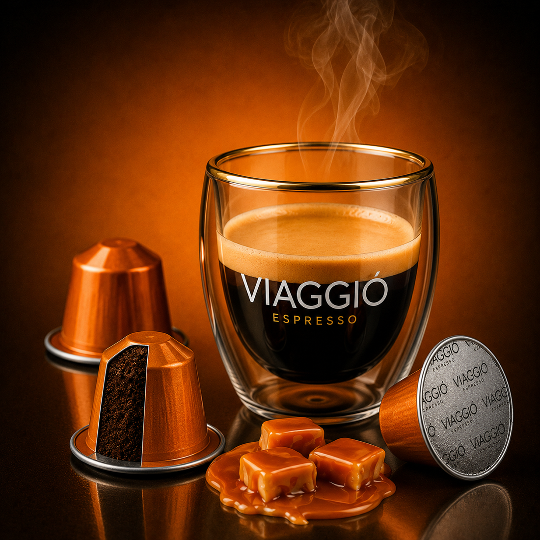 Cápsulas Compatibles con Nespresso® Viaggio Caramello