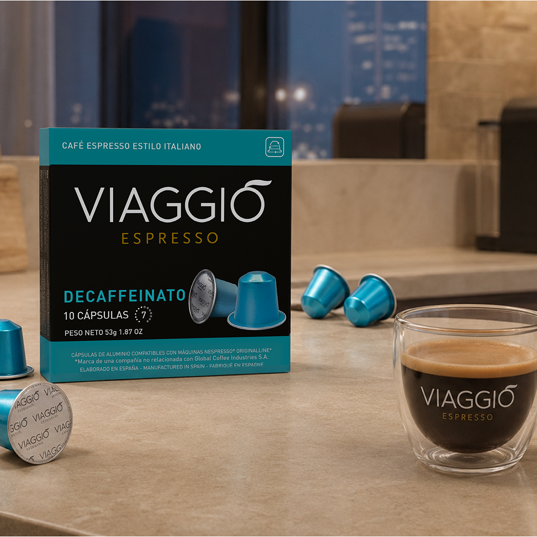 Cápsulas Compatibles con Nespresso® Viaggio Decaffeinato