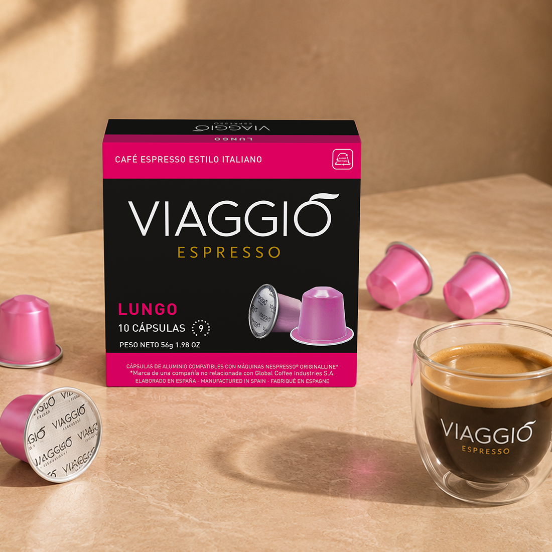 Cápsulas Compatibles con Nespresso® Viaggio Lungo