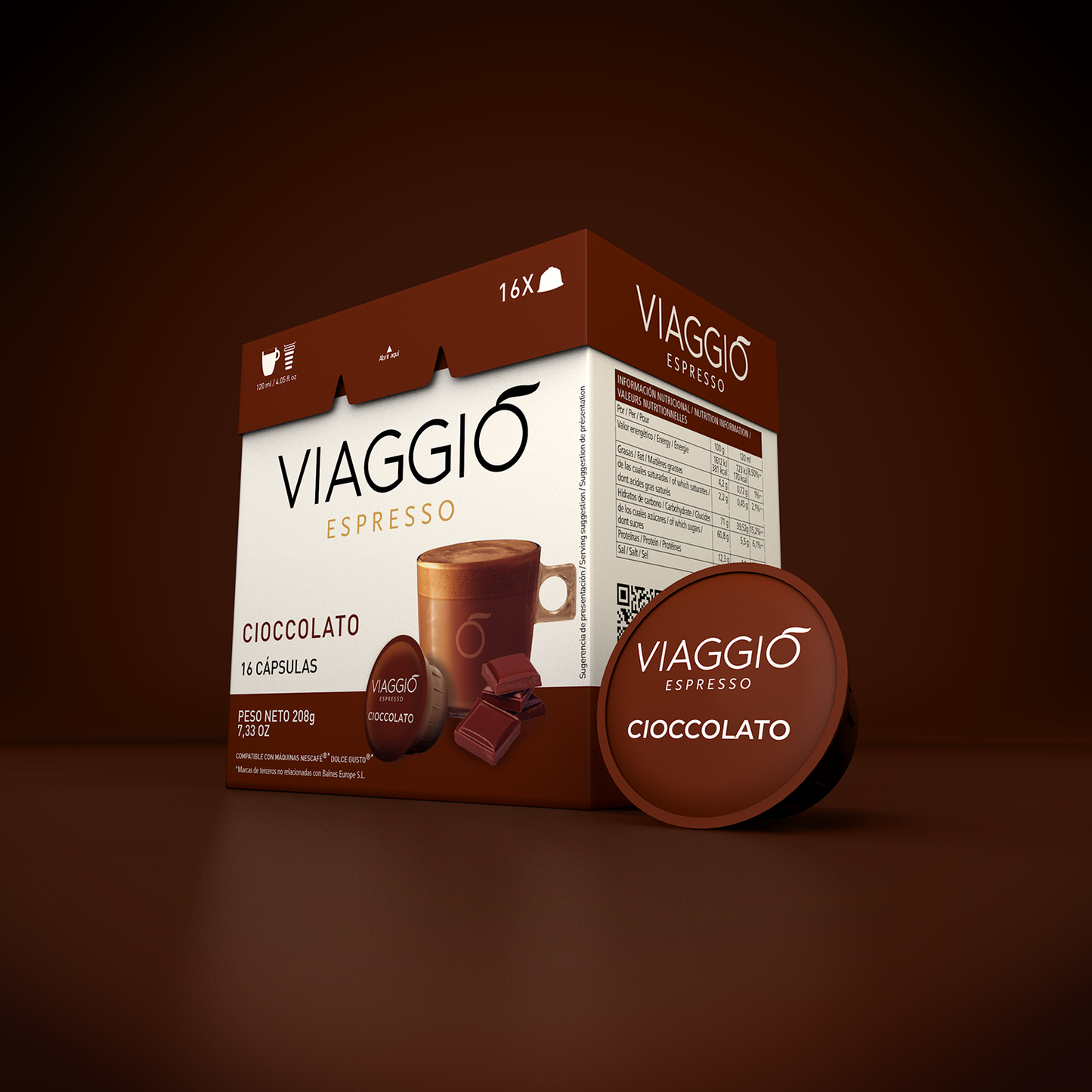 Cápsulas Compatibles con Dolce Gusto® Viaggio Espresso Ciocolato