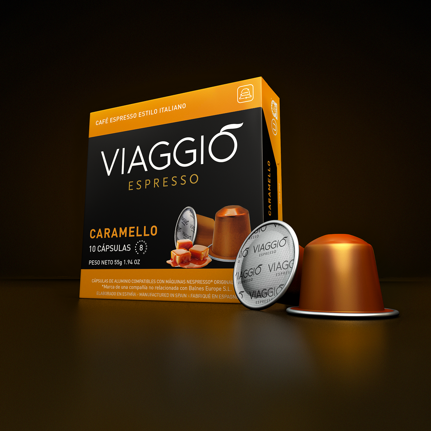 Cápsulas Compatibles con Nespresso® Viaggio Caramello