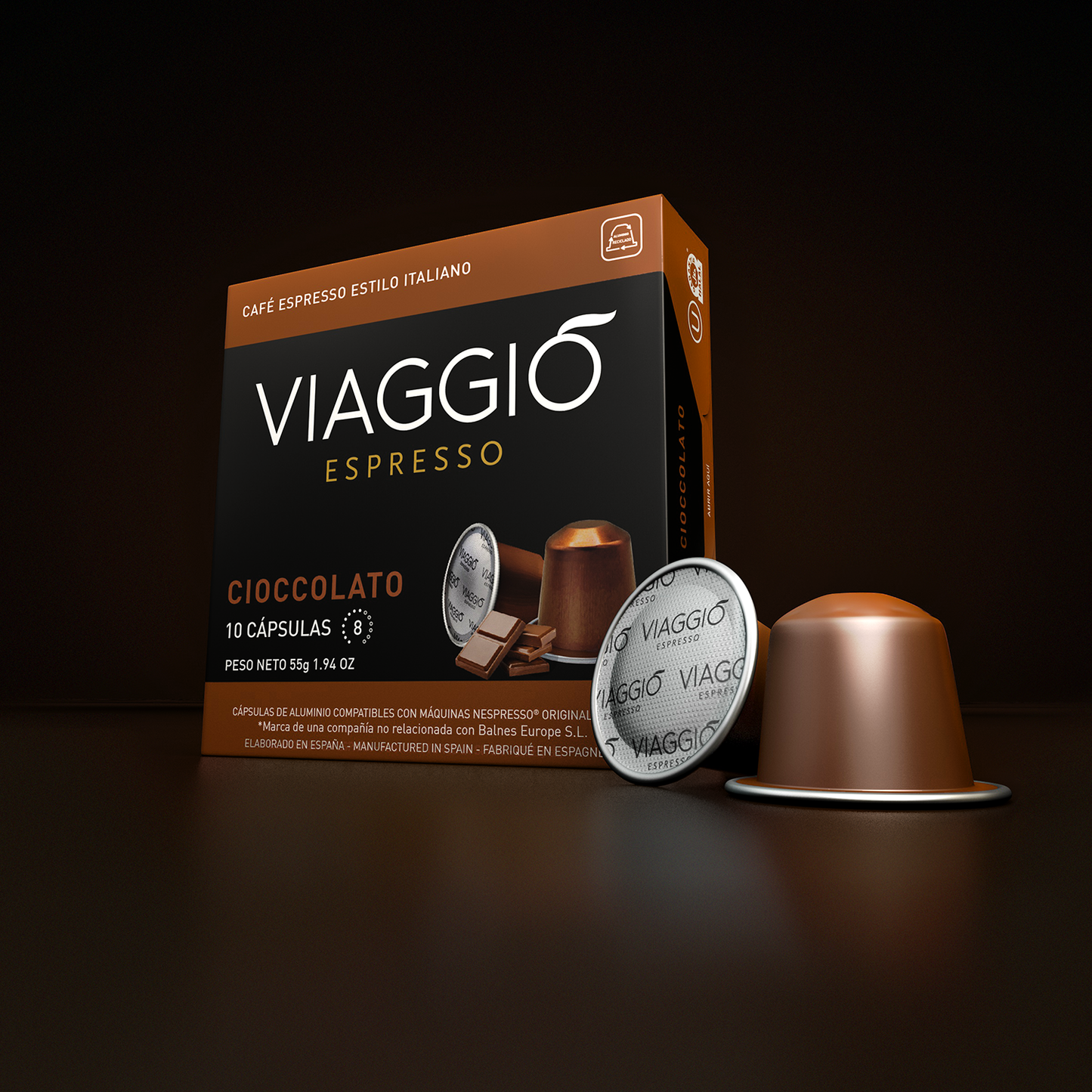 Cápsulas Compatibles con Nespresso® Viaggio Cioccolato