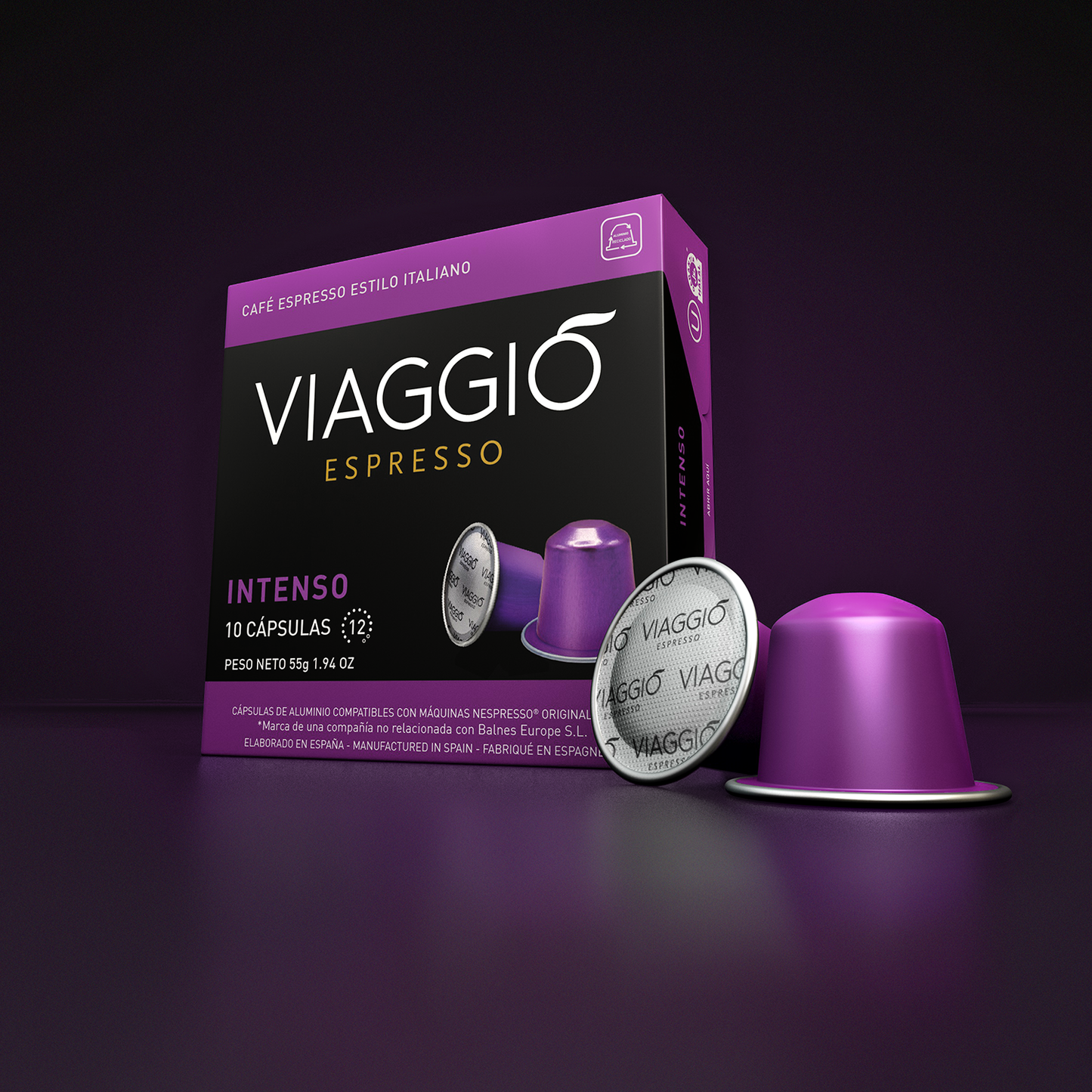 Cápsulas Compatibles con Nespresso® Viaggio Espresso Intenso